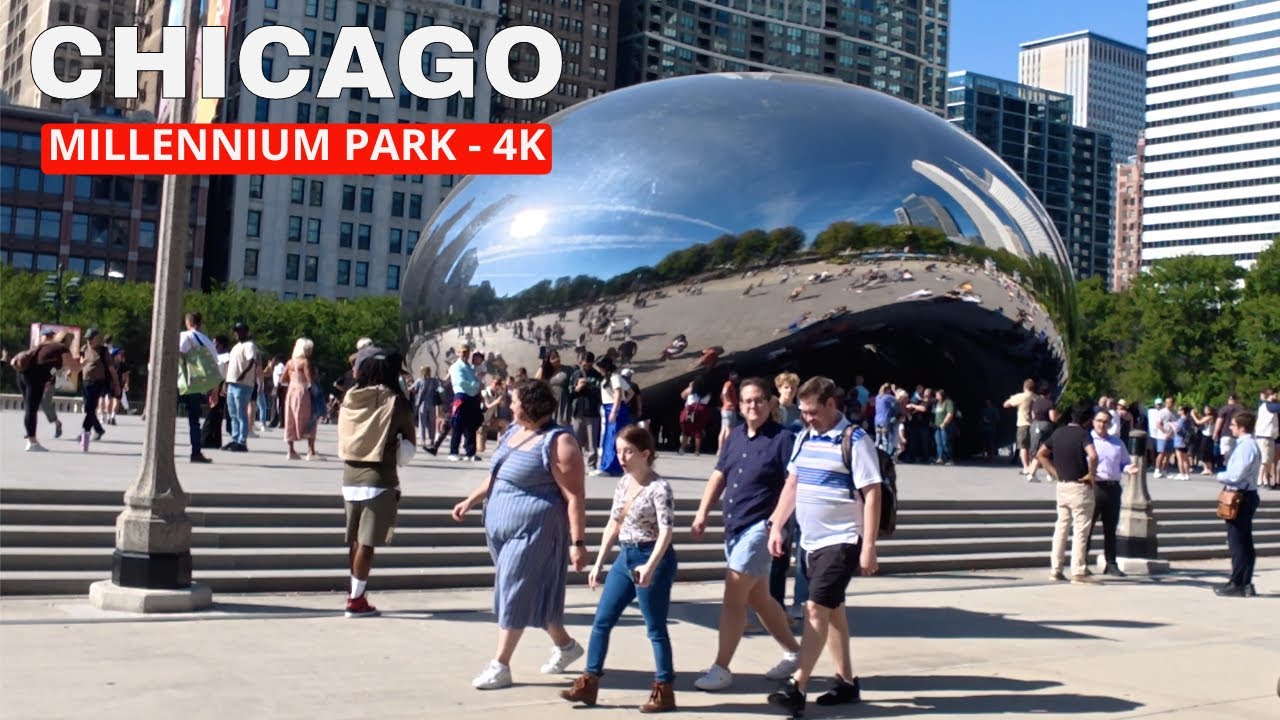 Immersive street-level walking tour through Chicago Millennium Park, United States, showcasing authentic urban landscapes, local architecture, and the vibrant atmosphere of the city's neighborhoods