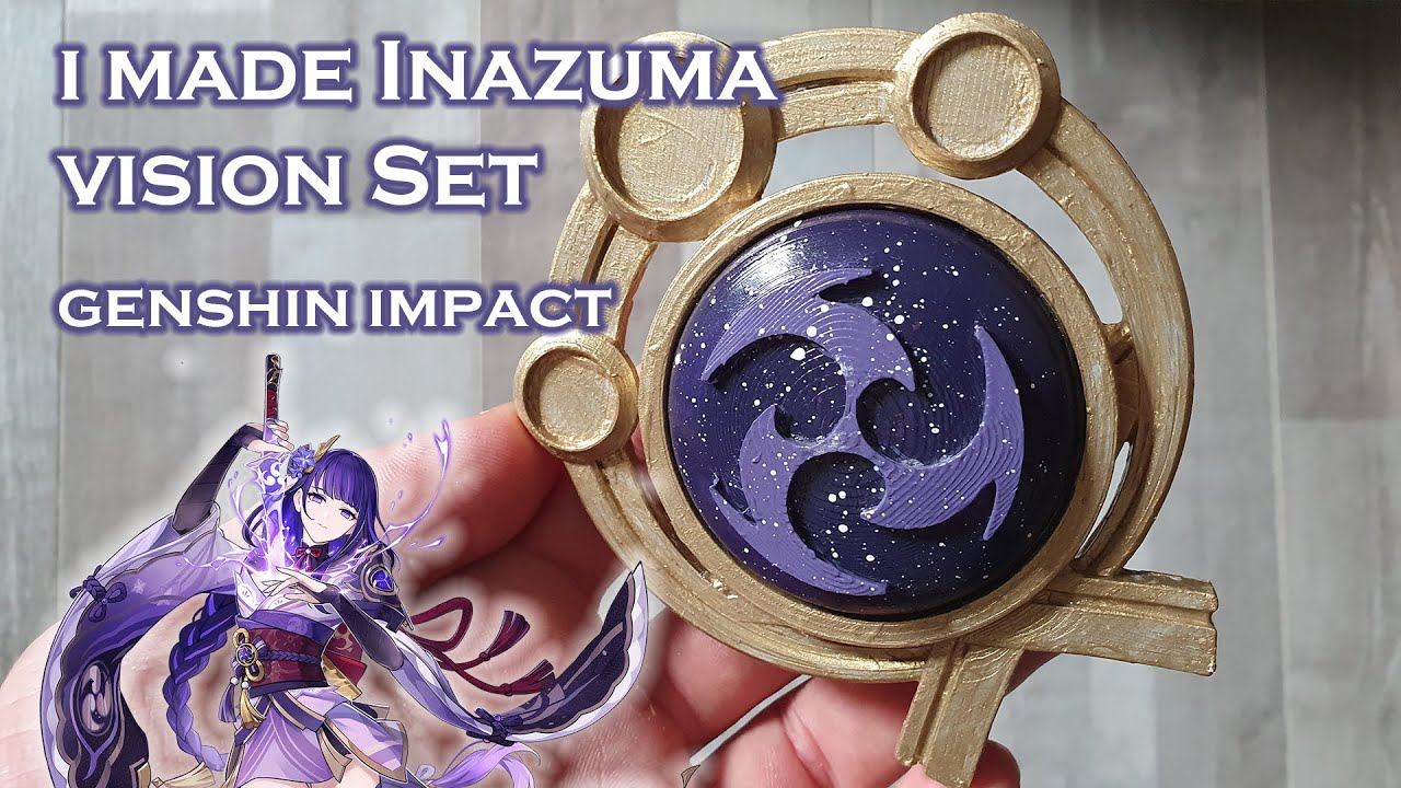 Inazuma Vision Set for 3D Printing -- Genshin Impact -- Vision Frame and 7 Different Stone 3D Print Model