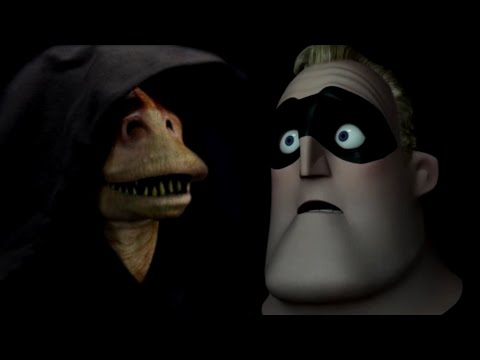 Mr. Incredible learns of Darth Jar Jar's Plans
