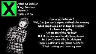 Runaway - Ed Sheeran Lyrics