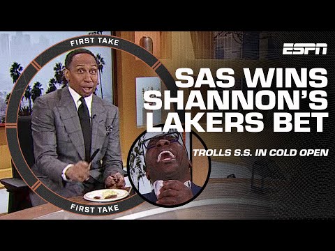 IS THAT MY STEAK!? ???? Stephen A. GLOATS winning Shannon's double-or-nothing Lakers bet | First Take