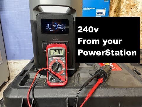 How to get 240v from EcoFlow Delta 2 or any power station and run AC | Auto Transformer | Victron