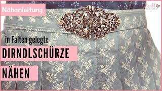 Dirndlschürze nähen (Falten legen) - Dirndlschürze mit Schnalle nähen