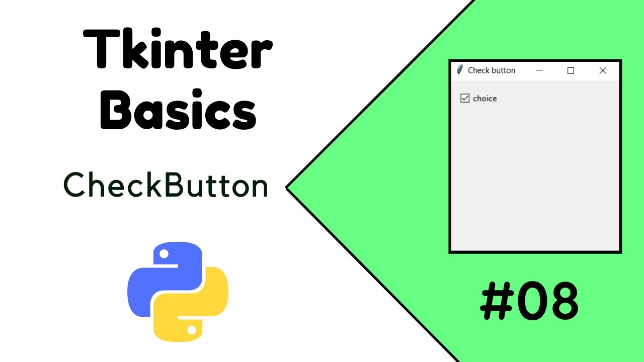 Python Tkinter Tutorial #07 | How to create a CHECKBUTTON using TKINTER
