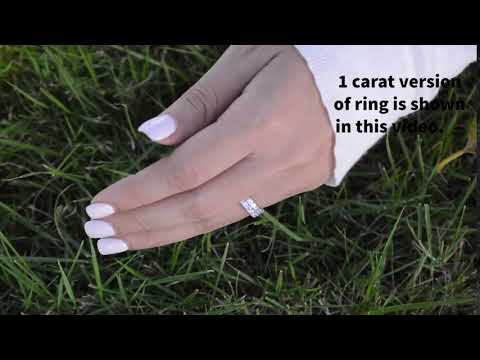 1 Ct. Double Row Double Shared Prong Wedding Ring - TwoBirch TB-WR-0229-WG-L