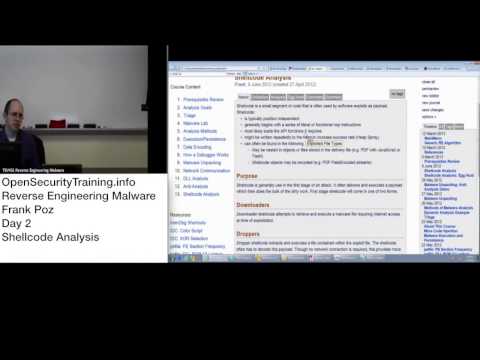 Reverse Engineering Malware Day 2 Part 7 Shellcode Analysis