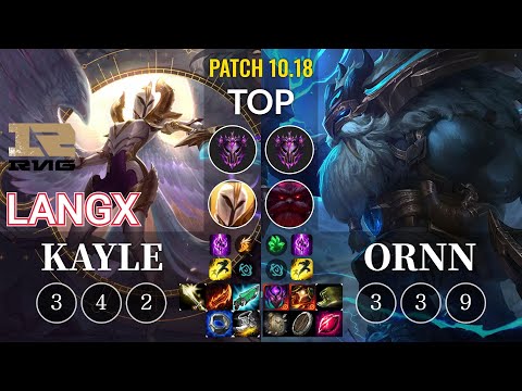 RNG Langx Kayle vs Ornn Top - KR Patch 10.18