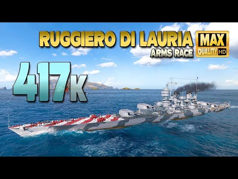 Schlachtschiff "Ruggiero di Lauria" mit +410k Schaden - World of Warships