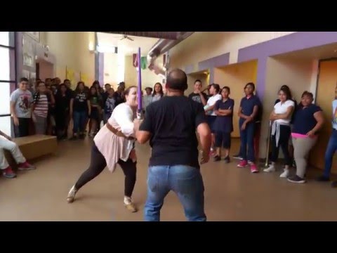 Mrs. Acosta vs. Mr. Washington Lightsaber Duel