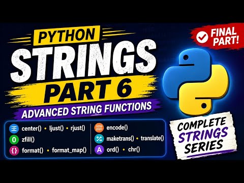 17 Python Advanced String Functions Easy Format Encode Ord Chr Python Course Part 6