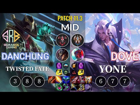 SRB Danchung Twisted Fate vs Dove Yone Mid - KR Patch 11.3