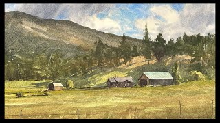 Colorado Ranch Watercolor - (Step by step) - Matthew White