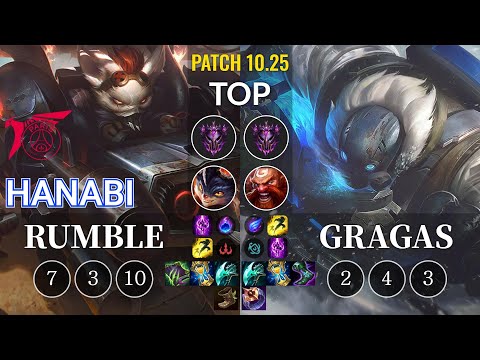 TLN Hanabi Rumble vs Gragas Top - KR Patch 10.25