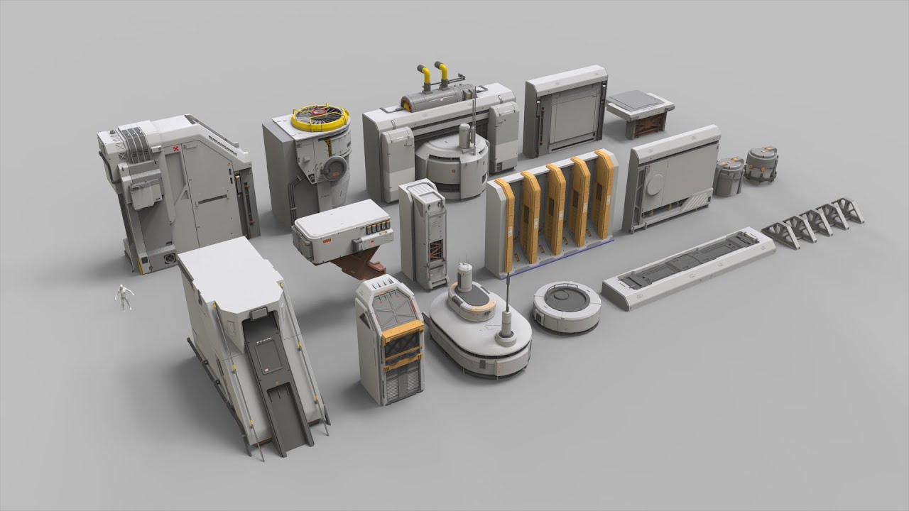 Sci-fi Architecture kitbash 46 3D Model
