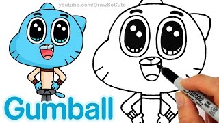 How to Draw Gumball Watterson step by step Easy -The Amazing World of Gumball