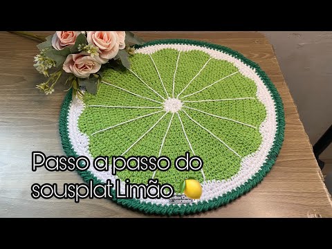 Passo a passo jogo americano do limão 🍋 #videoaula sousplat em crochê