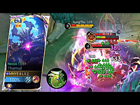 THAMUZ REVAMP GAMEPLAY NEW SKIN NEXUS 11.11‼️ THAMUZ REVAMP BEST BUILD EMBLEM BROKEN 2025 - MLBB