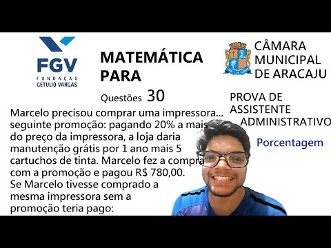 Questão 30 da Prova de Aracaju 2021 - Banca FGV - Matemática