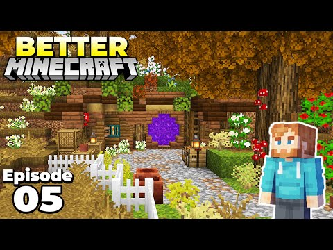 Better Minecraft : Cottagecore Nether Portal! Ep 5 Minecraft Survival lets play