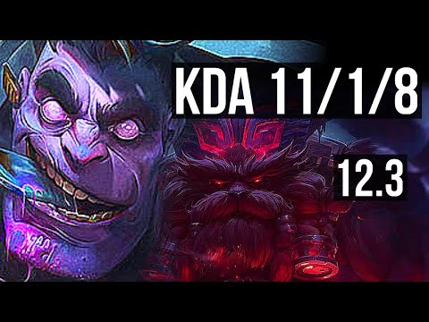 DR. MUNDO vs ORNN (TOP) | 11/1/8, 1.3M mastery, Legendary | KR Diamond | 12.3