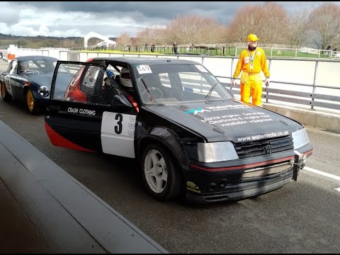 Goodwood members sprint March 2023, Ian Beacham Peugeot 205 GTi, sponsored by Crash Clothing