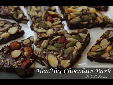 Healthy Chocolate Bark | Chocolate Bark with Roasted Nuts and Seeds | Zeel's Kitchen