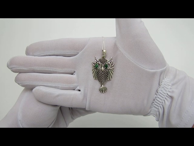 Серебряный кулон "Сова" 3110575 Видеообзор