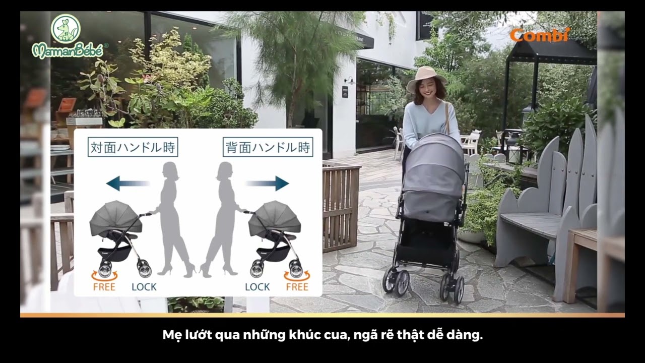 Xe đẩy cho bé Combi Umbretta (2 chiều - Premium New black)