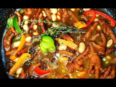 How to cook || CHICKEN FEET WITH BUTTER BEAN RECIPE & MUKBANG
