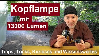 ✅Stirnlampe MOSFiATA superhelle Kopflampe 8 LED mit 13000 LM Stirnleuchte Kopfleuchte Review deutsch