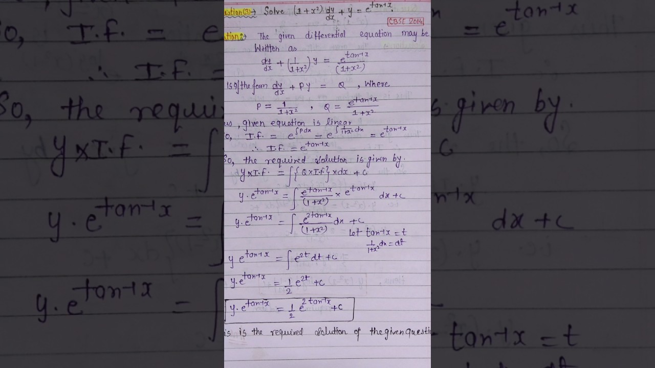 Solution of linear differential equation