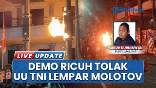 Massa Lempar Bom Molotov dan Bakar Baju Loreng TNI di Gedung DPRD Malang, Protes UU TNI