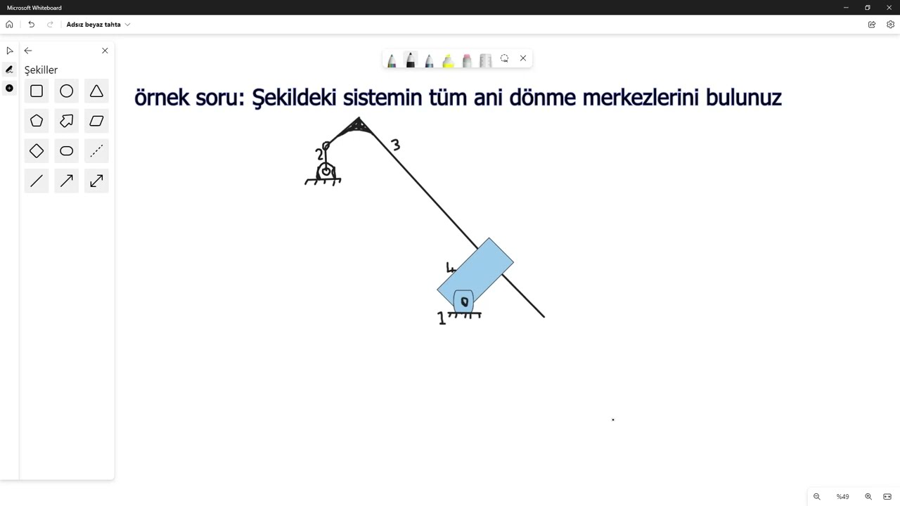 Mekanizma Tekniği Ani Dönme Merkezi Vize Sorusu