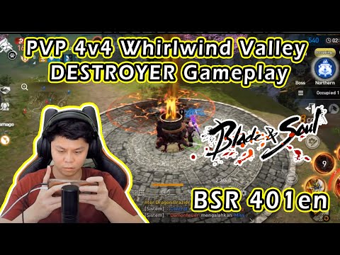 NEW MODE PVP 4VS4 WHIRLWIND VALLEY , DESTROYER GAMEPLAY - BLADE AND SOUL REVOLUTION