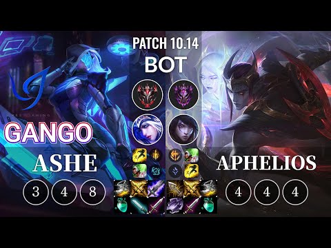 CGA Gango Ashe vs Aphelios Bot - KR Patch 10.14