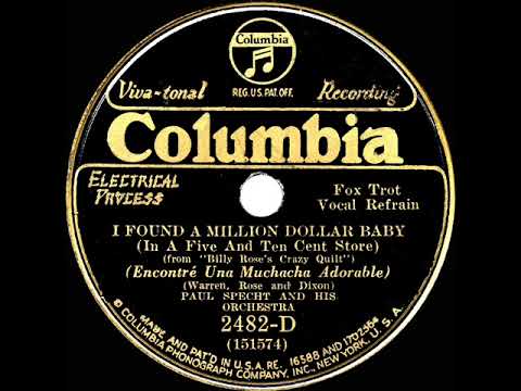 1931 Paul Specht - I Found A Million Dollar Baby (Johnny Morris, vocal)
