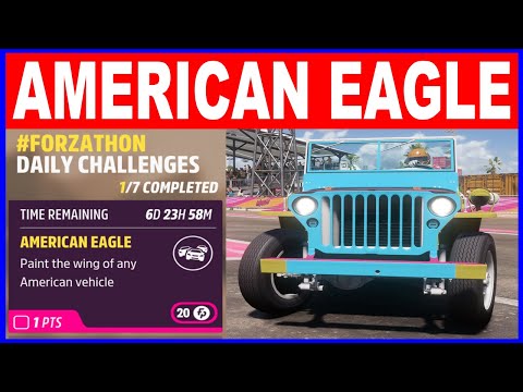 Forza Horizon 5 AMERICAN EAGLE Forzathon Daily Challenges Paint the wing of any American Vehicle