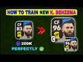 New K. Benzema Perfect Max Level Training In eFootball 2024 || How To Train Benzema In Pes 2024
