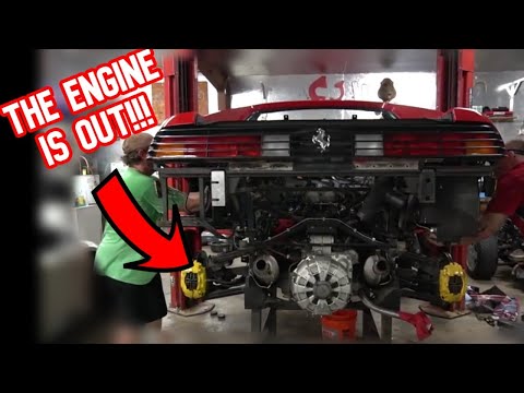 WE YANKED THE ENGINE OUT OF HIS FERRARI!!! Ferrari 348 DIY Major Part 3