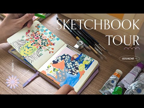 Whimsical Sketchbook Tour | Filled with Cats & Flowers  ❀