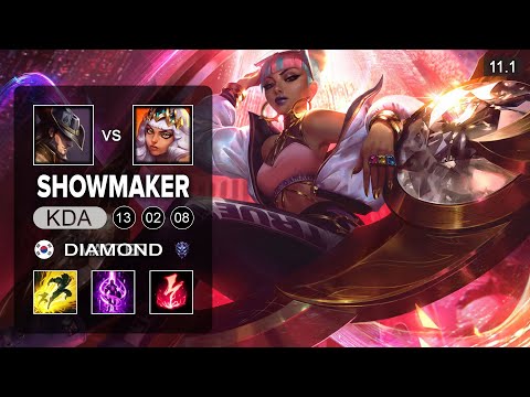 Showmaker Qiyana Mid vs Twisted Fate - KR Master patch 11.1