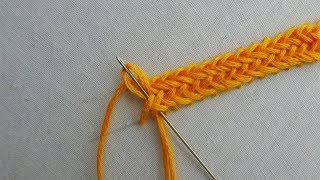 Plaited Braid Stitch video tutorial |basic hand embroidery tutorial