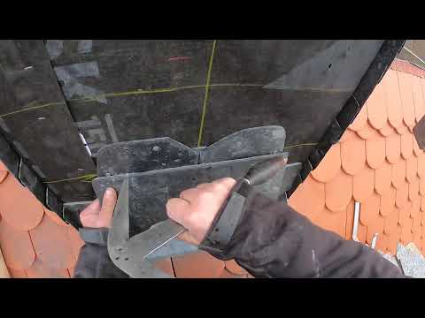 Schornstein mit Schiefer eindecken - Teil 2 - Biberschwanzdach Schönbach