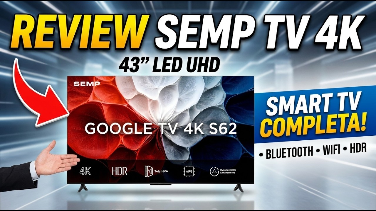 Miniatura da avaliação em vídeo de Smart TV Semp 43 Polegadas Full HD 43S42 Google TV