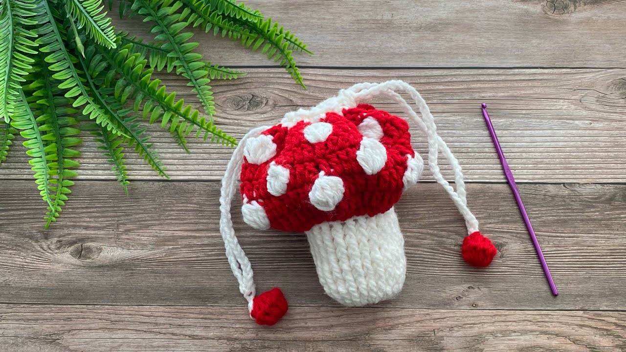 Crochet Mushroom Bag EASY Tutorial for Beginners #crochettutorial #howtocrochet
