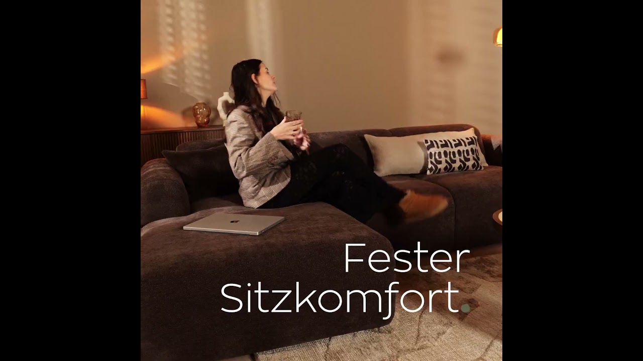 Ecksofa Maine Bouclé off white links