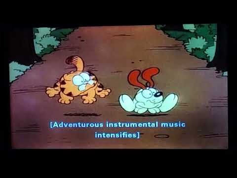 Garfield and Odie Running while Run I'm Afraid Song Plays 