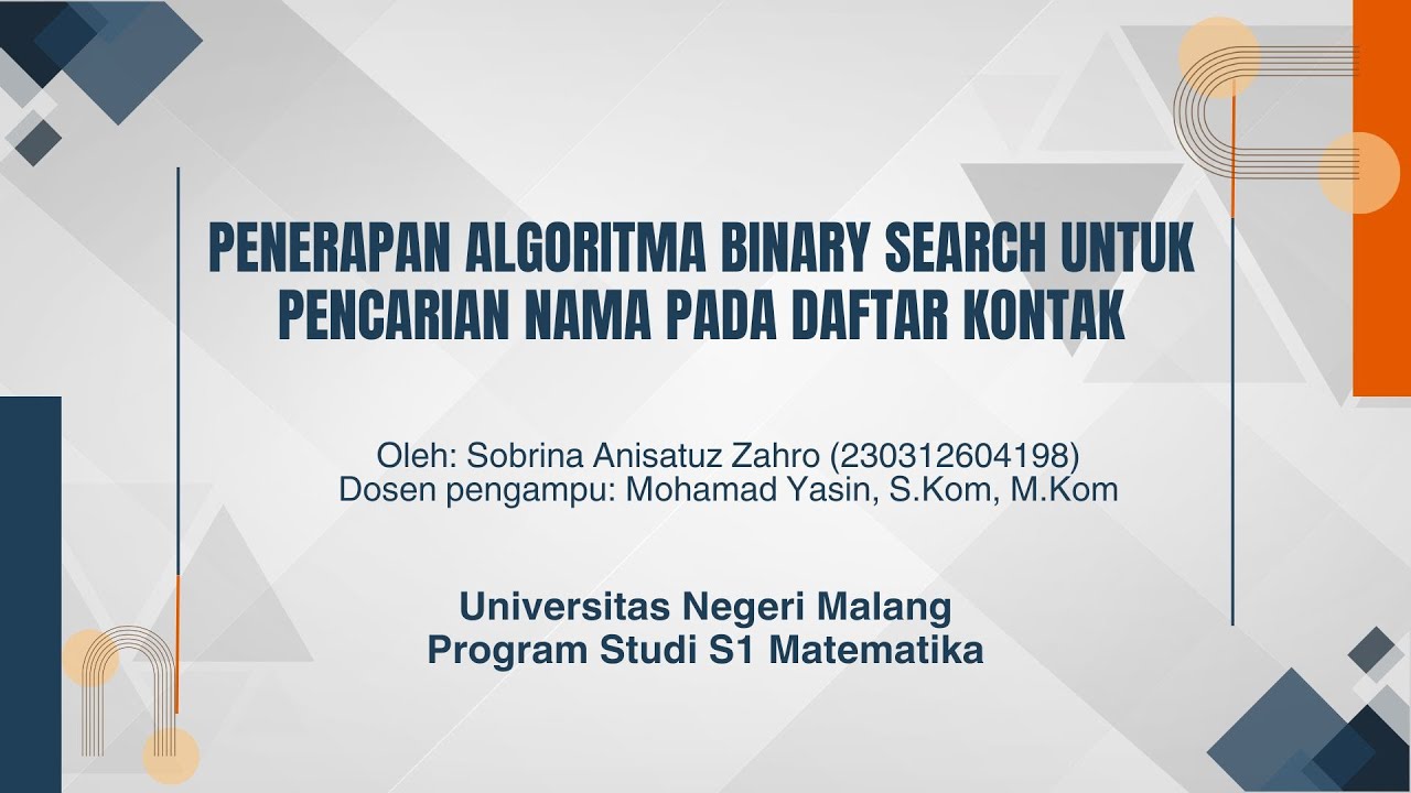 Penerapan Algoritma Binary Search untuk Pencarian Nama pada Daftar Kontak