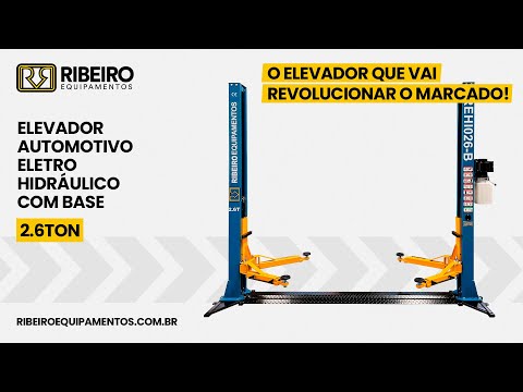 Elevador Automotivo Eletro Hidráulico 2.6 Toneladas com Base 220V REHI026-B Preto RIBEIRO-9198 - Video