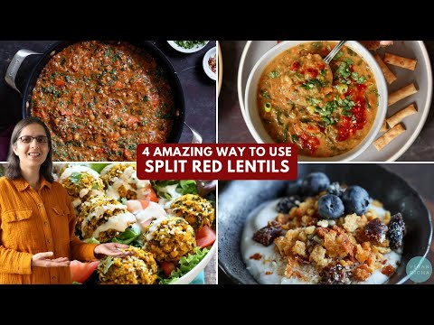Got some SPLIT RED LENTILS in the pantry? Here're are 4 RECIPES for you! Savory + Sweet(a Granola!)